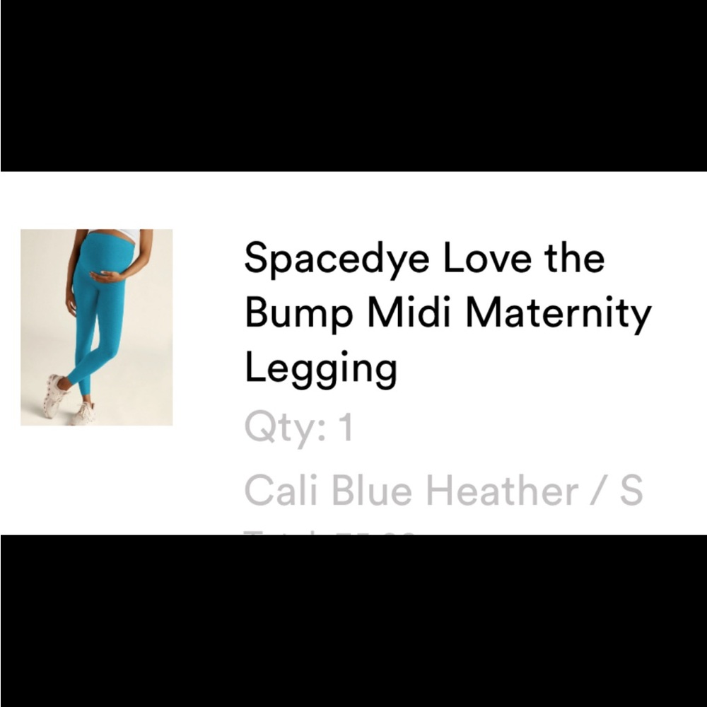 Beyond Yoga Cali Blue Heather Maternity Leggings